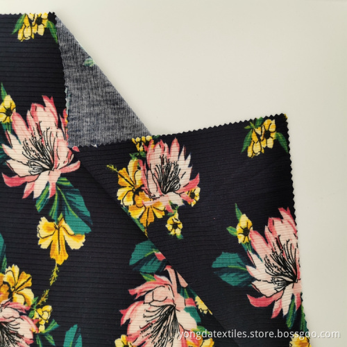 Spandex Ribbed Model Drop Print Rib Fabric